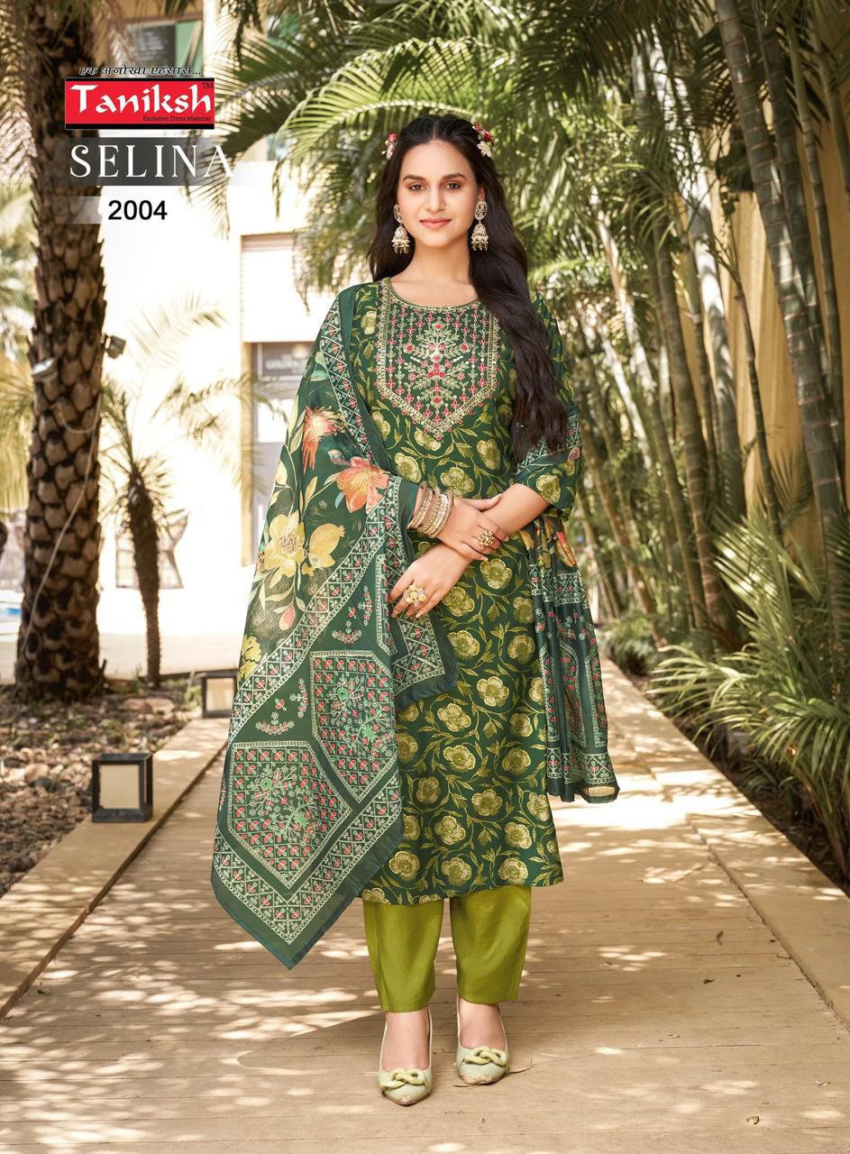 Selina Vol 2 By Taniksh Muslin Printed Kurti With Bottom Dupatta Wholesale Shop In Surat
